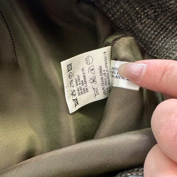 Vintage Escada Wool Blend Check Tweed Trousers in Earthy Tones Size 46 Euro - Picture 15 of 16